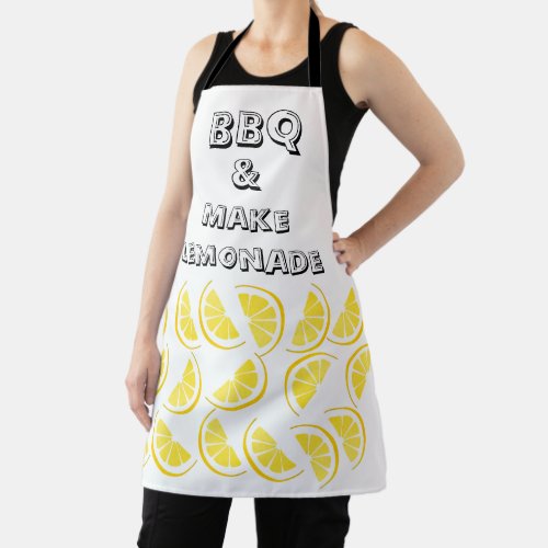 Fun BBQ Barbecue And Make Lemonade Saying Custom Apron