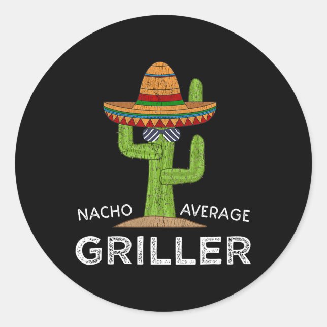 Fun Bbq Grill Lover Humor Griller Saying Funny Gri Classic Round Sticker (Front)