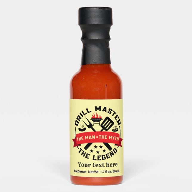 Fun BBQ party customizable Hot Sauces (Front)