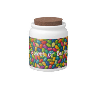 Fun Be Sweet or Be Quiet Jelly Beans Fauvist Candy Jar