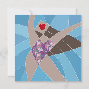 Fun Beach Babe Swimsuit Model Fashion Art Card