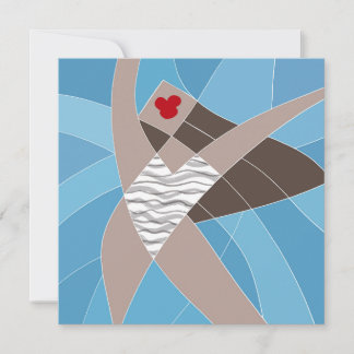 Fun Beach Babe Swimsuit Model Fashion Illustration Card