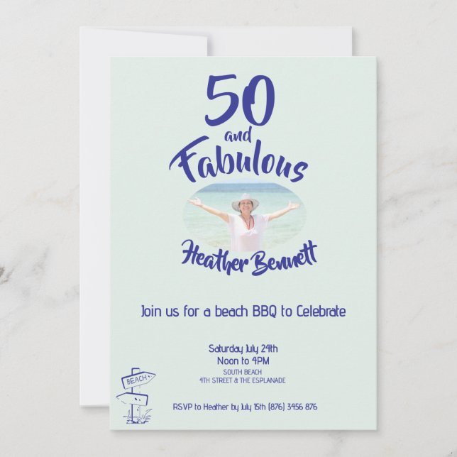 Fun Beach BBQ 50 and Fabulous Birthday Party  (Front)