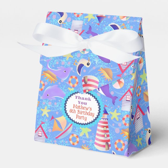 Fun Beach Blue Favor Box (Front Side)