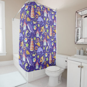 Fun Beach Blue Shower Curtain