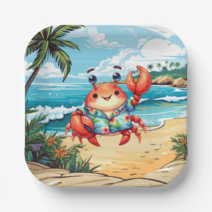Fun Beach crab party Paper Plates