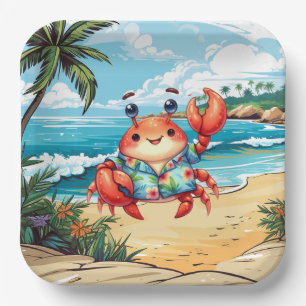 Fun Beach crab party Paper Plates