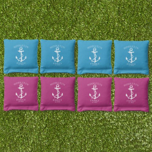 Fun Beach Design with Anchor  Cornhole Bags