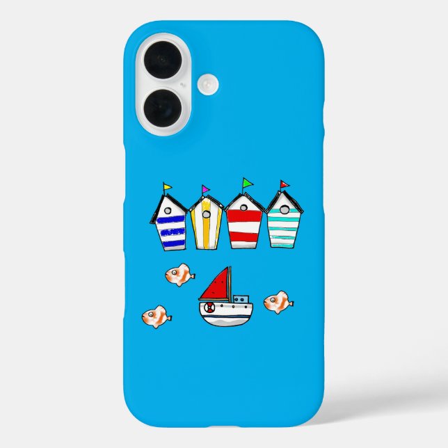 fun beach house & sea boat Case-Mate iPhone case (Back)