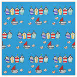fun beach house &amp; sea boat fabric