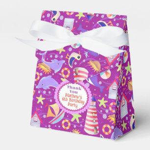 Fun Beach Magenta Favor Box