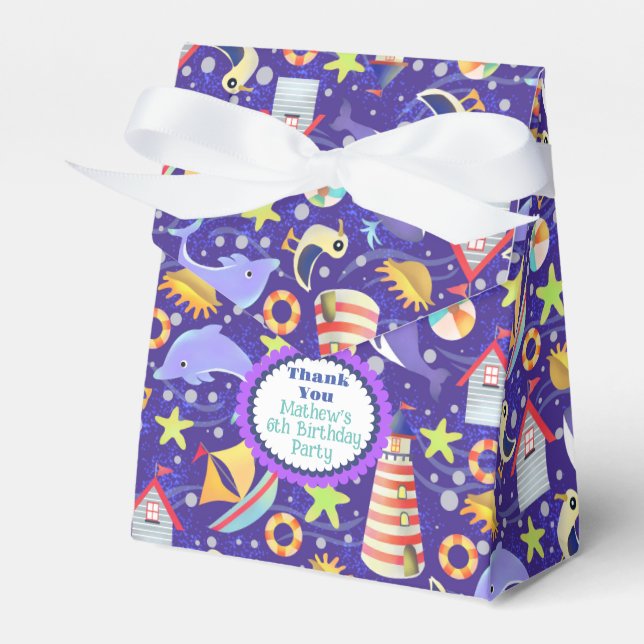 Fun Beach Navy Favor Box (Front Side)