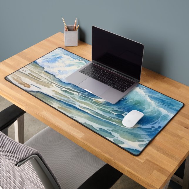 Fun beach ocean waves  desk mat (Office 2)