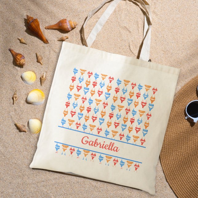 Fun Beach or Pool Party Personalized Bachelorette Tote Bag (Creator Uploaded)