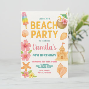 Fun Beach Party Birthday Invitation & Decor