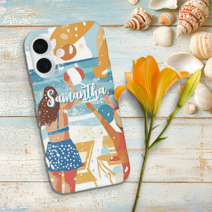 Fun Beach Party Illustration iPhone 16 Case