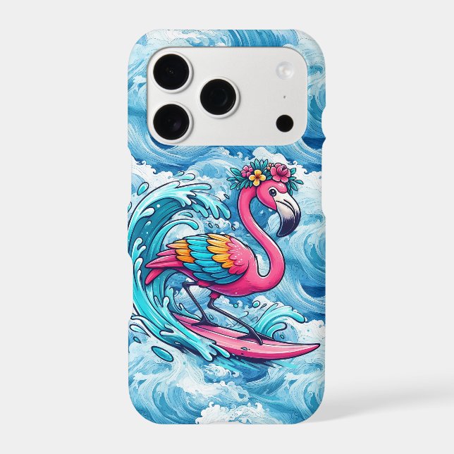 Fun beach pink flamingo Case-Mate iPhone case (Back)