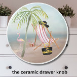 Fun Beach Scene Ocean Palm Tree Ceramic Knob<br><div class="desc">Doesn't this tell a great story -- Love the Beach -- among many other delightful pursuits.   Enjoy life and this great unique watercolor drawer knob. For yourself or really fun as a gift.  Any design questions,  send a chat or an email to charmdesignstudio@rcn.com and we'll be happy to assist.</div>