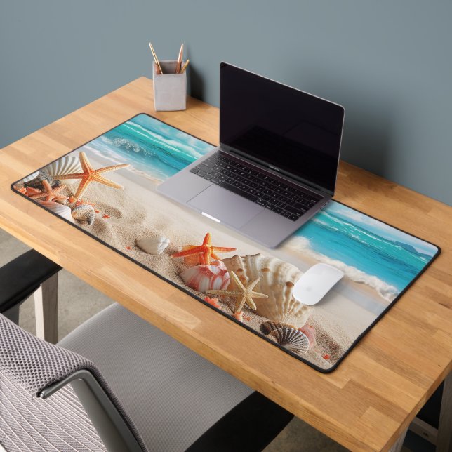 Fun beach scene water sand  desk mat (Office 2)