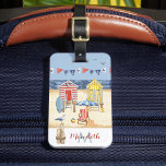 Fun Beach Summer Scene Ocean Monogram   Luggage Tag<br><div class="desc">Enjoy this fun and colorful beach summer scene -- enjoy it for yourself or really special and unique as a personalized gift.  Any design questions,  just send an email to charmdesignstudio@rcn.com and we'll be delighted to assist.</div>