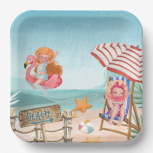 Fun Beach Summer with Friends  Paper Plates