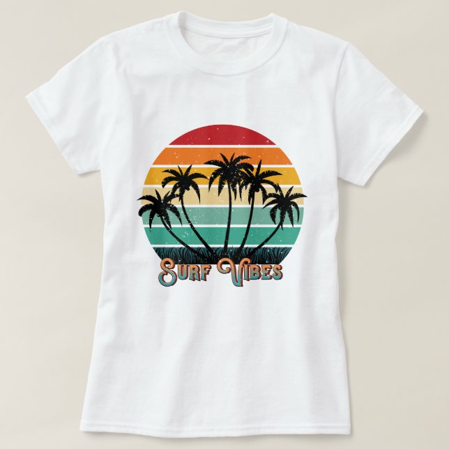 Fun beach surf vibes word art  T-Shirt (Design Front)