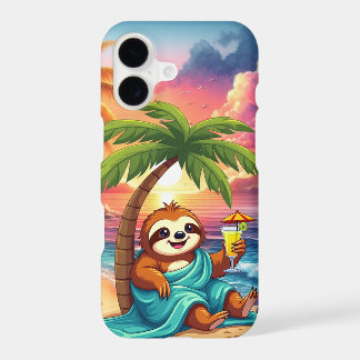 Fun beach surfing sloth iPhone 17 case