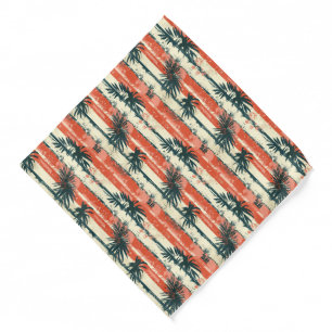 Fun beach tropical leaf tiled pattern bandana