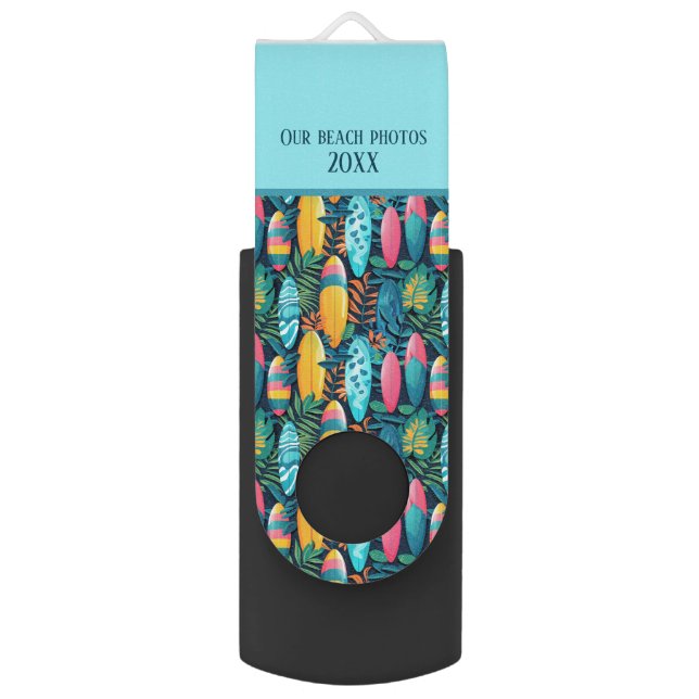 Fun beach vacation photo customizable flash drive (Front Vertical)