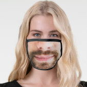 Fun Beard Man Bearded Face Photo Face Mask (Worn Her)