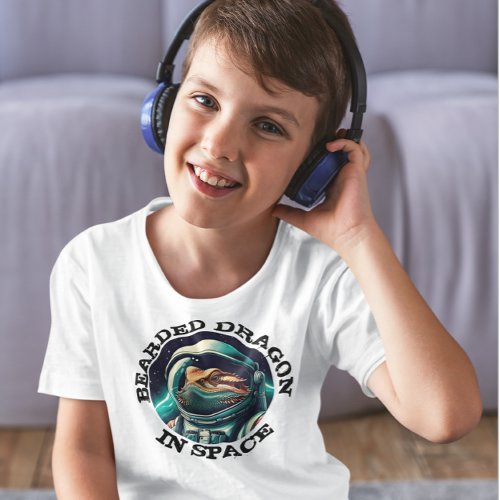 Fun Bearded Dragon in Space T_Shirt