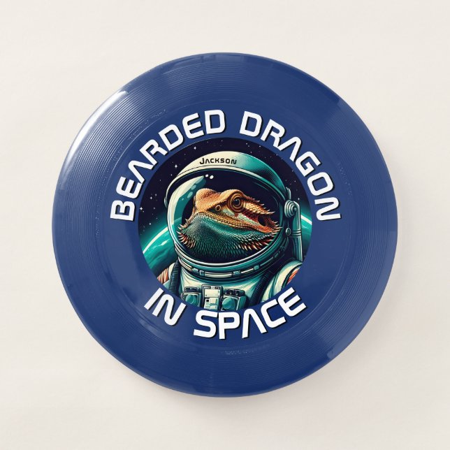 Fun Bearded Dragon in Space Wham-O Frisbee (Front)