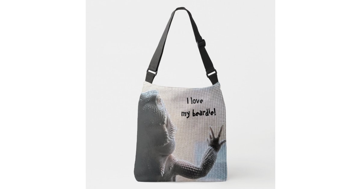 Fun Bearded Dragon Picture I Love My Beardie Crossbody Bag