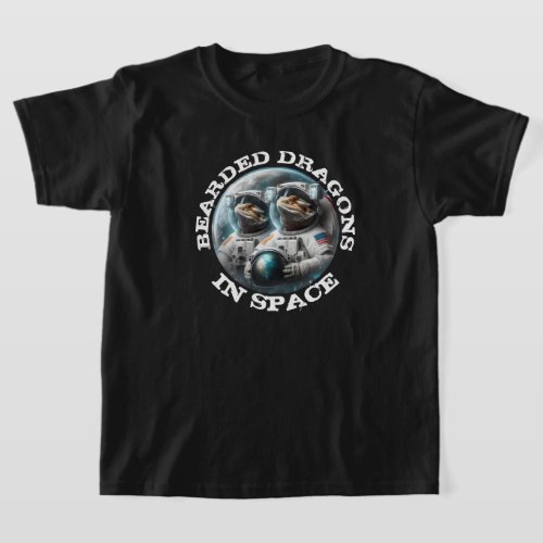 Fun Bearded Dragons in Space T_Shirt