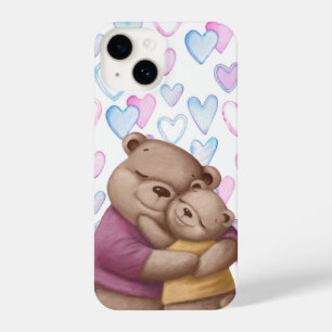 Fun Bears Hugging Mom Dad Child Cub Animal Cute iPhone 14 Case