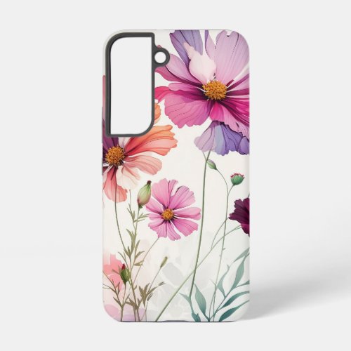 Fun Beautiful Cosmos Garden Flowers Floral Samsung Galaxy S22 Case