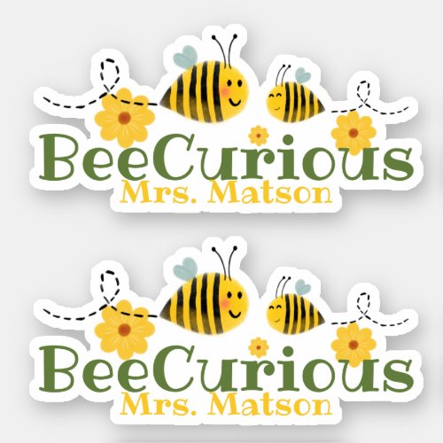 Fun Bee Curious Kids Saying Watercolor Bees Sticker