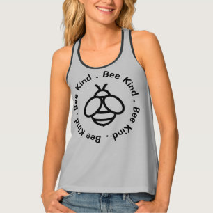 Fun Bee Kind cute honey bee design line drawing  Tank Top