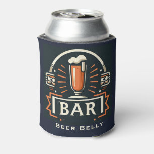 Fun Beer Belly Bar, Beer Mug Logo Personalized  Can Cooler