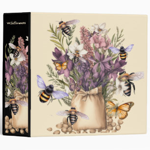 Fun Bees Butterflies and Flower Seeds 3 Ring Binder
