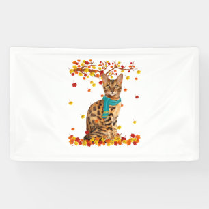 Fun Bengal Thanksgiving Autumn Cat Lover Gifts Banner