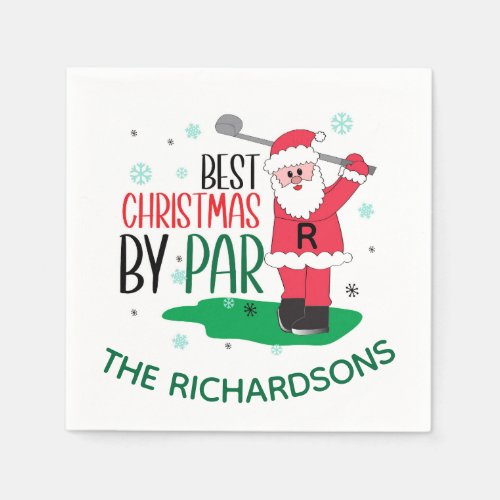 Fun Best Christmas Santa Golf By Par  Napkins