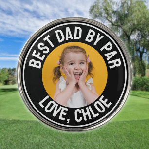 Fun Best Dad By Par Photo Golf Ball Marker