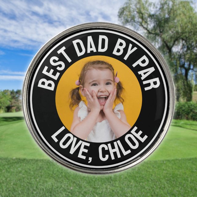 Fun Best Dad By Par Photo Golf Ball Marker (Fun Best Dad By Par Photo Golf Ball Marker)