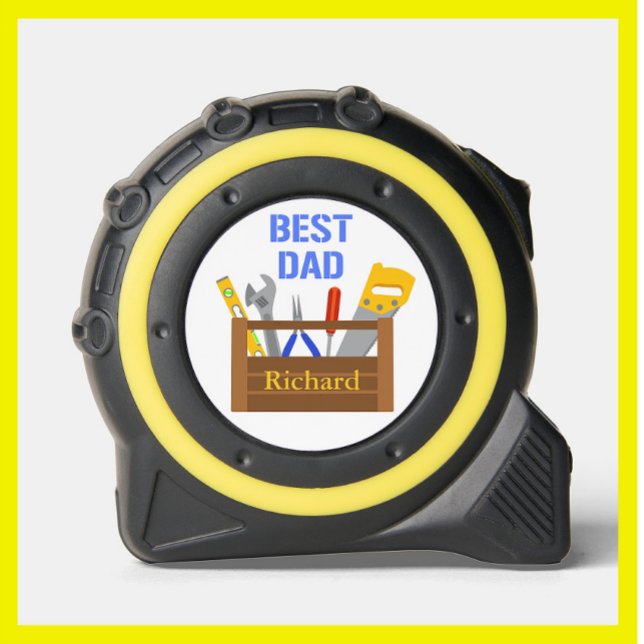 Fun Best Dad Name Toolbox  Tape Measure (Creator Uploaded)