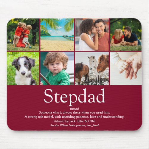 Fun Best Ever Stepfather Stepdad Photo Collage Mouse Pad