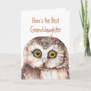 Fun Best Granddaughter Birthday Wise Owl Humor Card