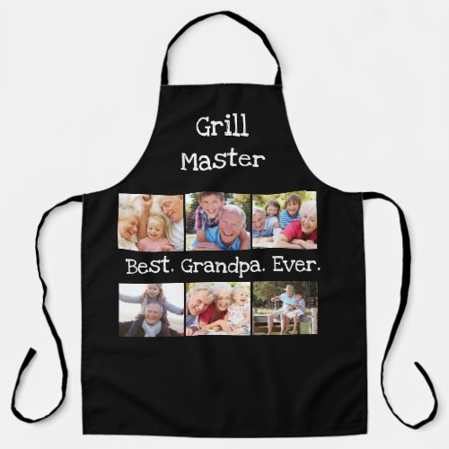 Fun Best Grandpa Ever 6 Photo Collage Grill Master Apron