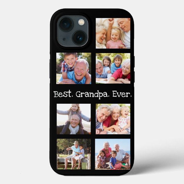 Fun Best Grandpa Ever 7 Photo Collage Case-Mate iPhone Case (Back)