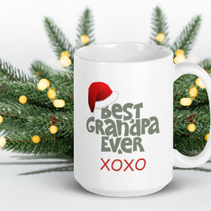 Fun Best Grandpa Ever Santa Hat Christmas Mug